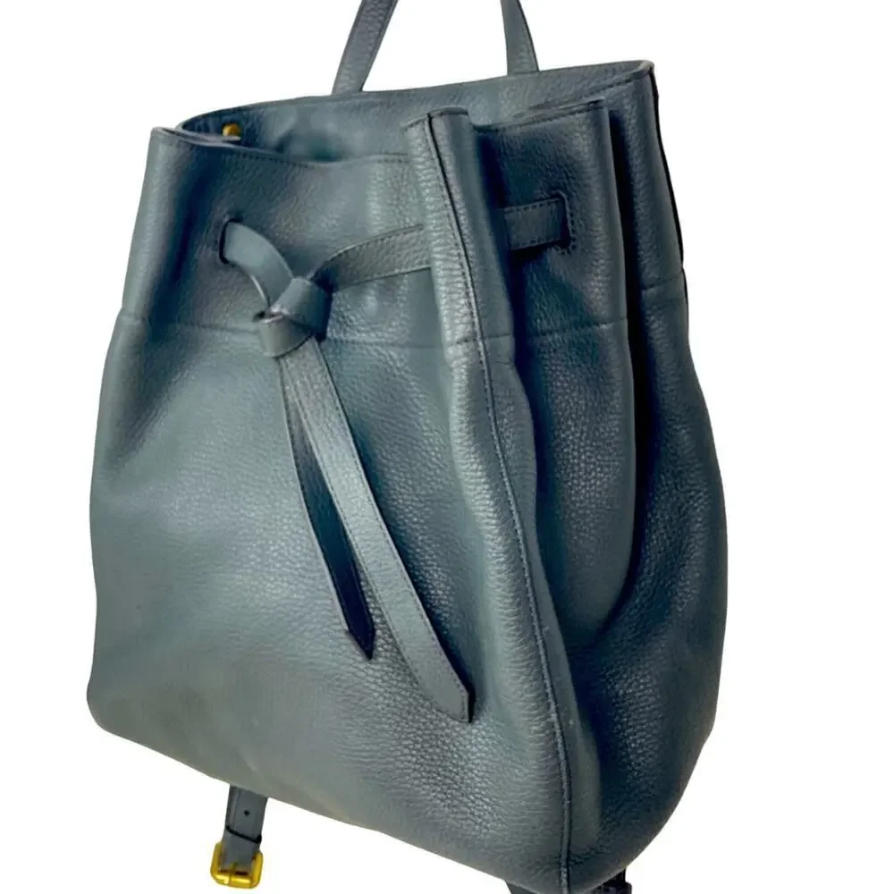 ANNABEL INGALL Italian Leather Drawstring Backpack - $550.